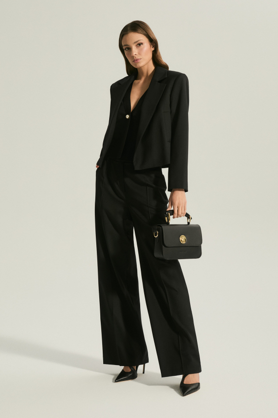 Black short cardigan