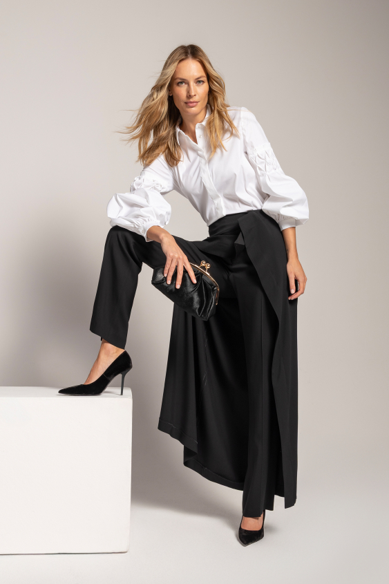 Czarne eleganckie spódnico-spodnie