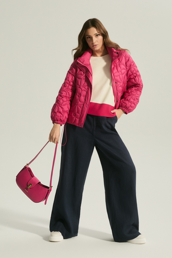 Loose dark blue linen pants
