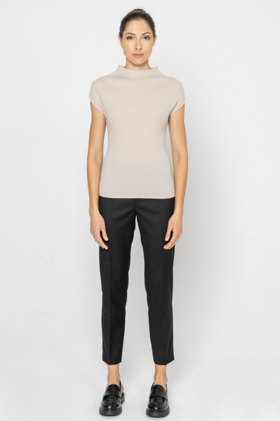 Beigefarbene Bluse aus Wolle und Kaschmir
