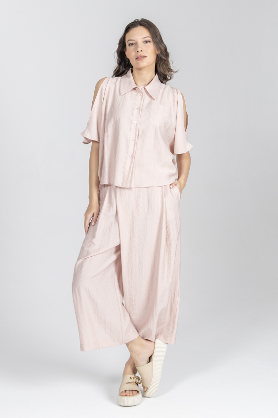 Lekkie spodnie w kolorze różowym