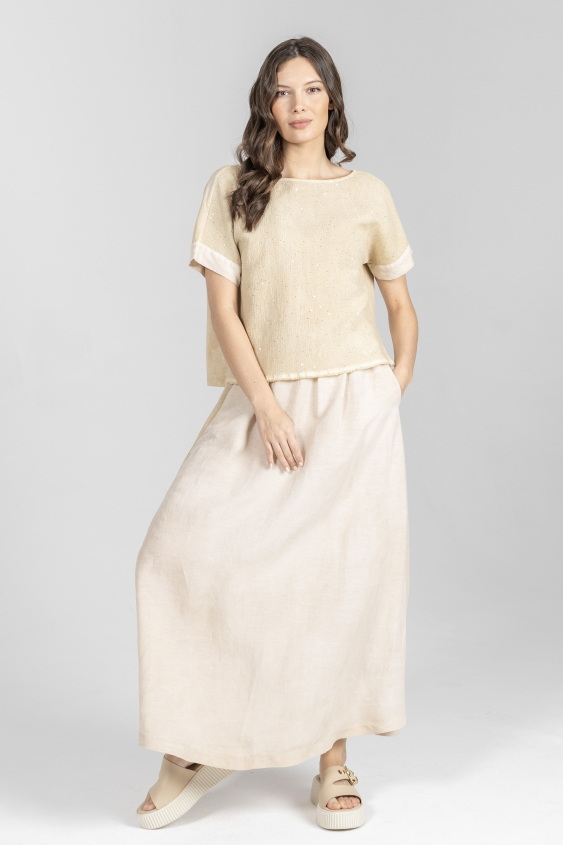 Spódnica maxi z lampasem po boku