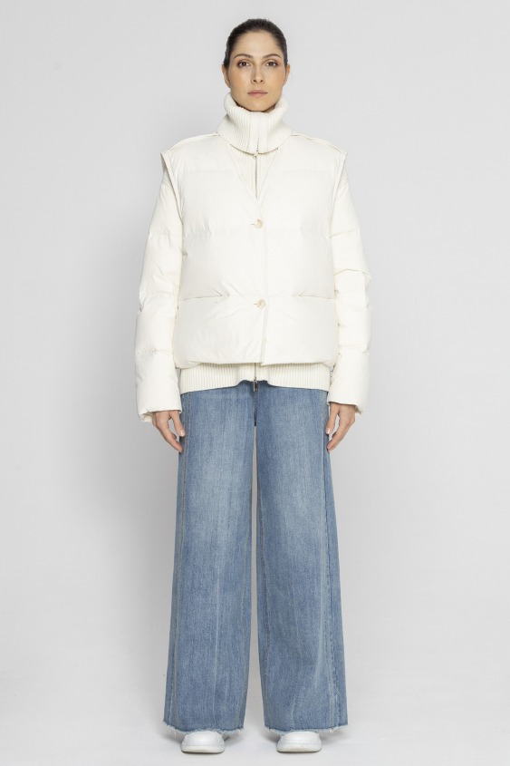 Kurze Jacke in Ecru