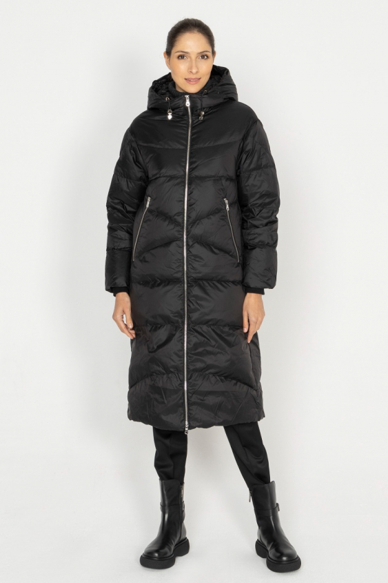 Schwarze lange Jacke