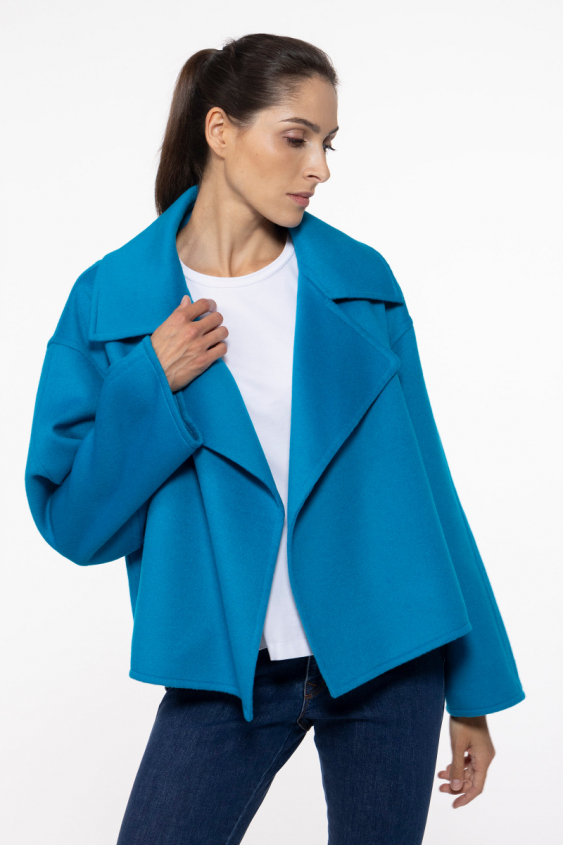 Türkisfarbene kurze Jacke