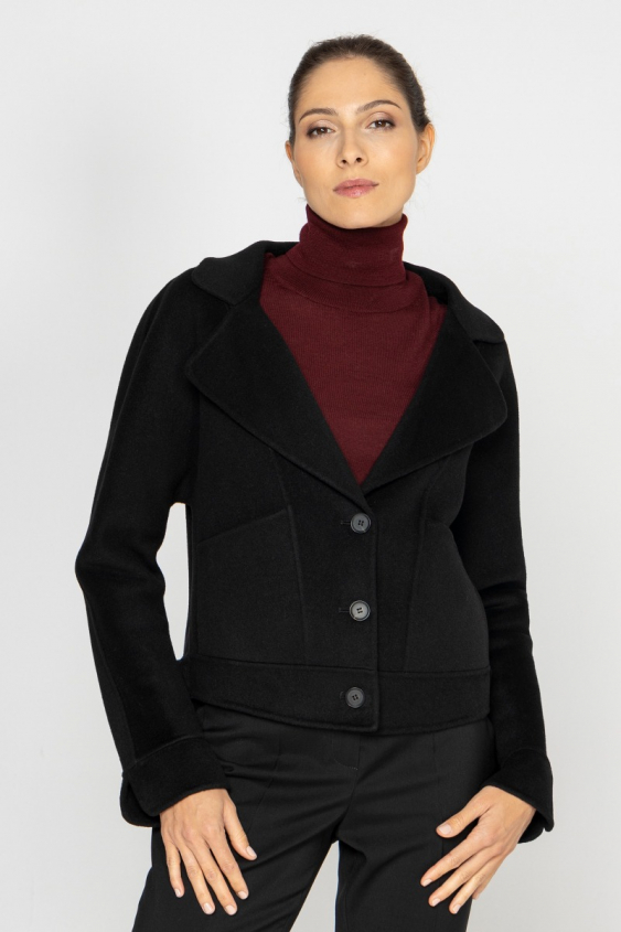 Schwarze kurze Double-Jacke