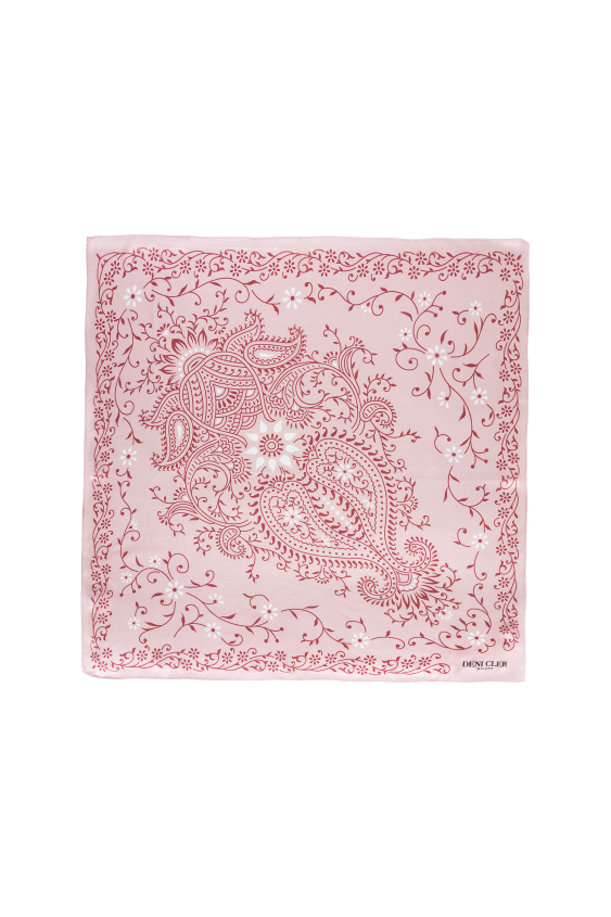 Jedwabna chusta w ciemnoróżowy print