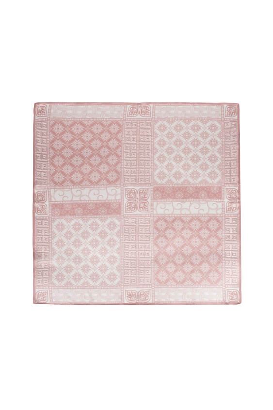 Jedwabna chusta w różowo-biały print