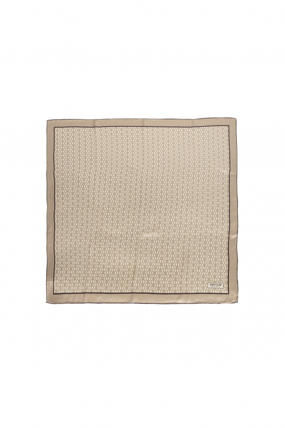 Beige scarf with beige and grey fine print