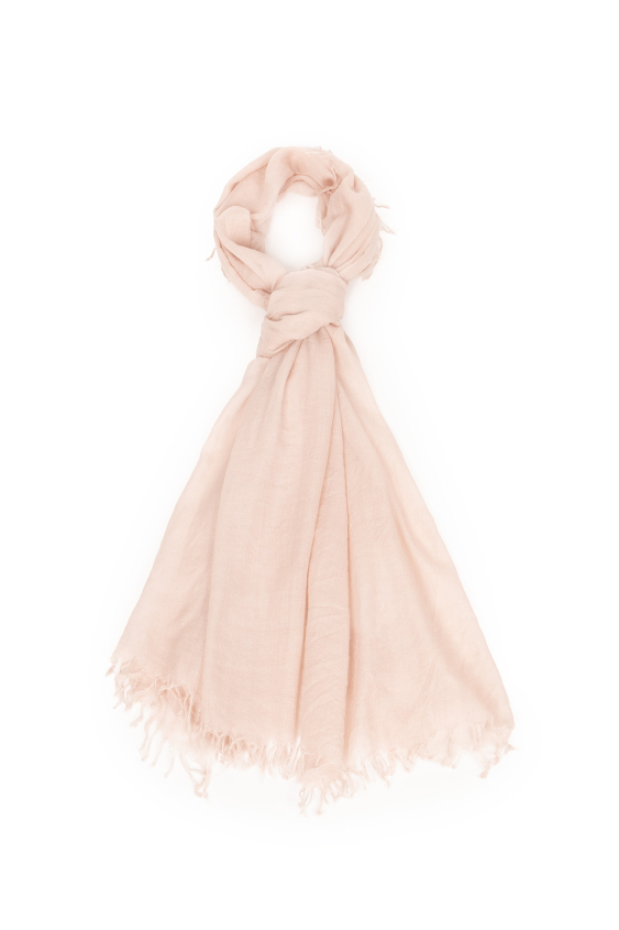 Lekki różowy szal z kaszmiru