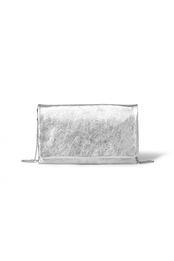 Small flat silver-coloured bag 