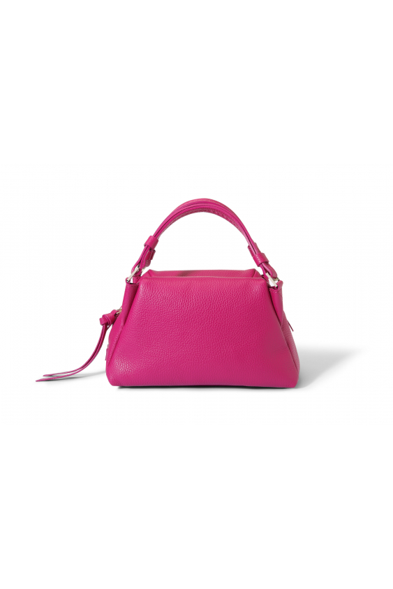 Kleine magentafarbene Handtasche mit Henkel