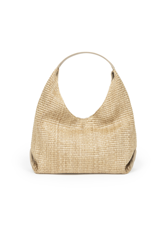Torba z rafii w kolorze beżowym