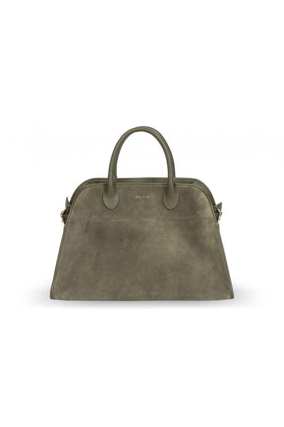Grüne Wildledertasche