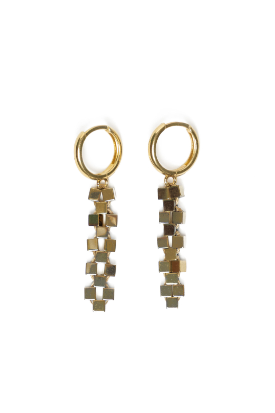 Kolczyki z hematytowych koralików