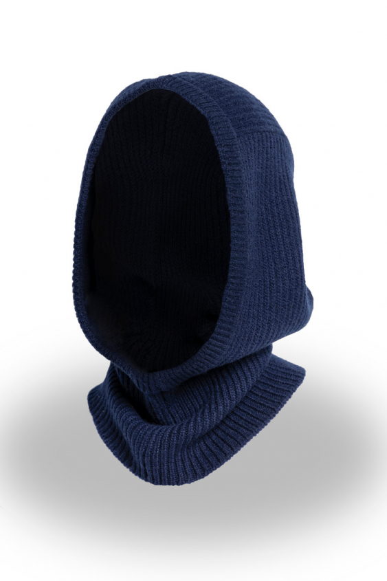 Navy blue cashmere balaclava hood