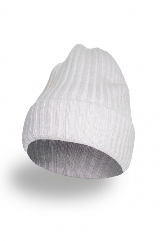  White pinstriped cashmere beanie 
