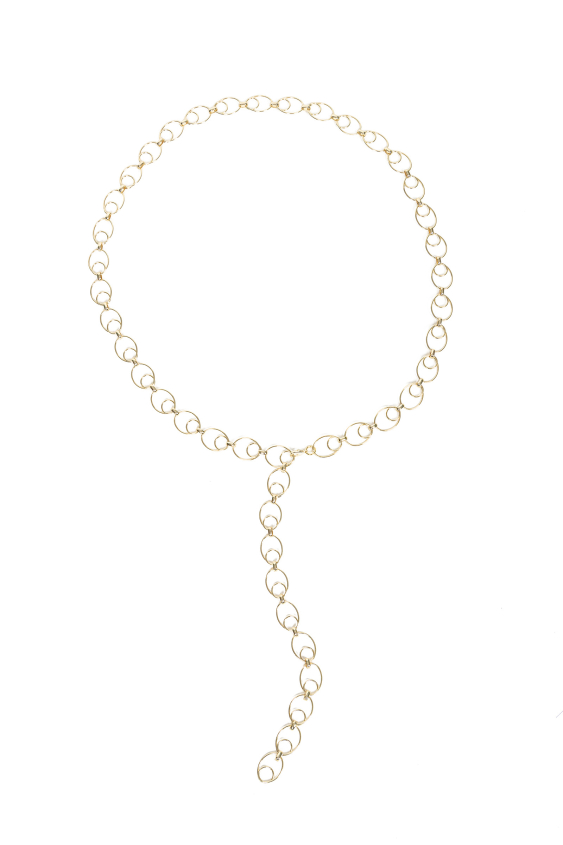 Elegancki biżuteryjny pasek w kolorze złotym