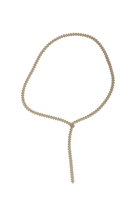 Hematytowy pasek wykonany z drobnych koralików