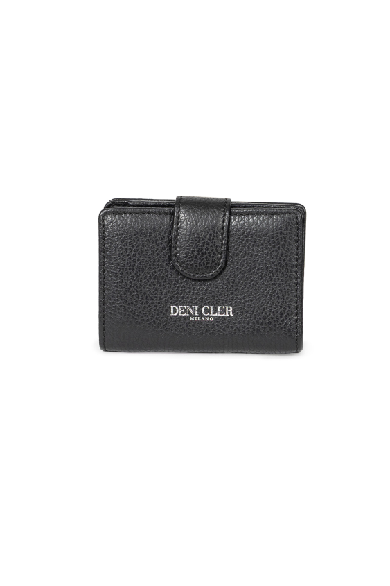 Czarny klasyczny niewielki portfel