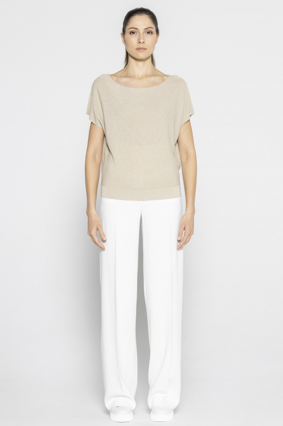Golden short-sleeved sweater