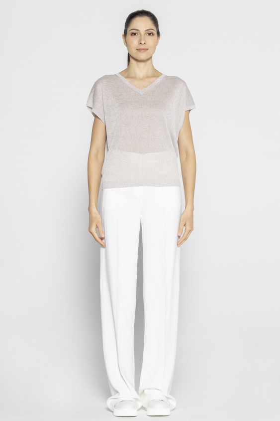 Knitted blouse in muted pink shade