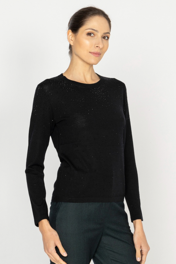 Schwarzer Pullover aus Wolle und Kaschmir