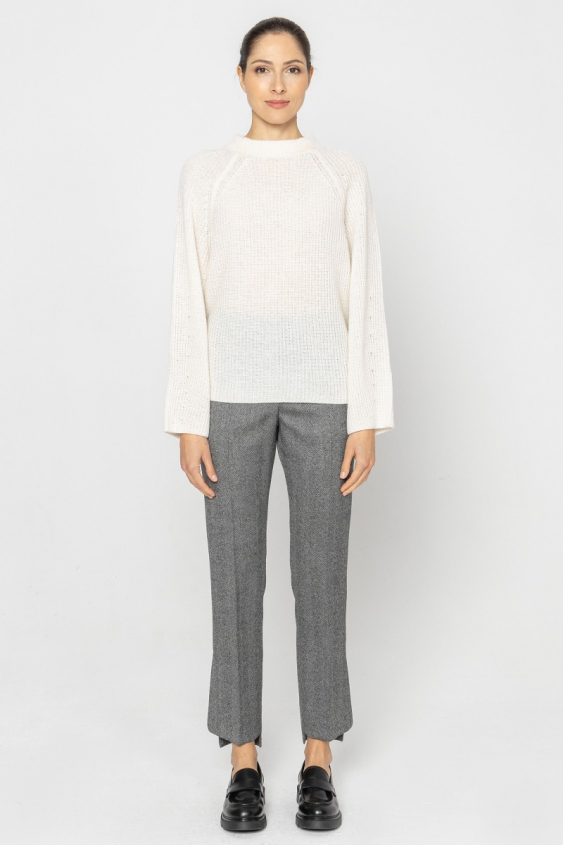 Weißer Pullover aus Wolle und Kaschmir
