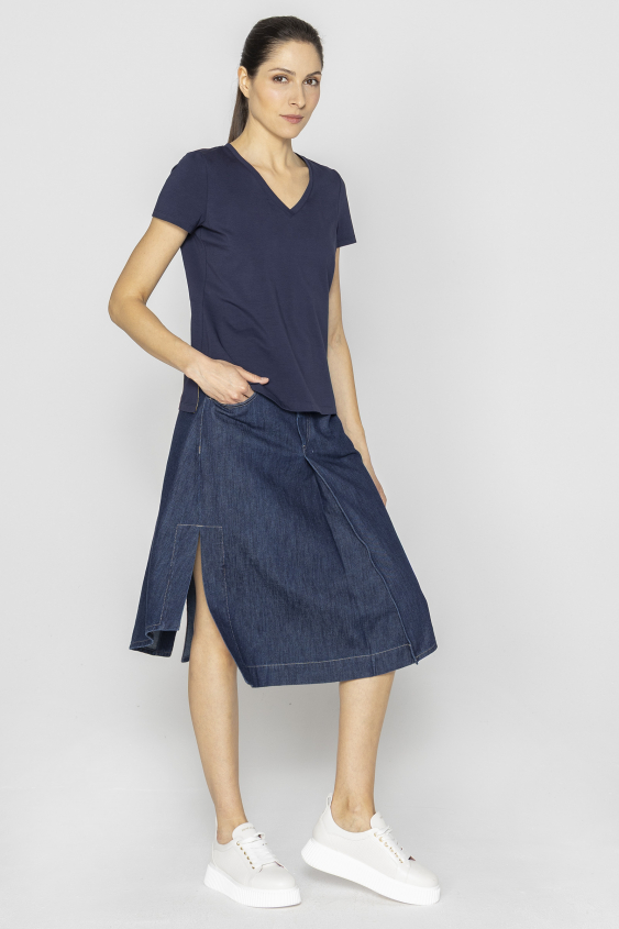 Navy blue V-neck t-shirt