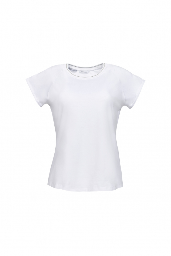  Weißes einfarbiges T-Shirt