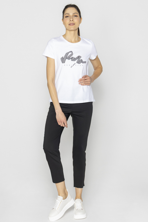 Weißes bedrucktes T-Shirt