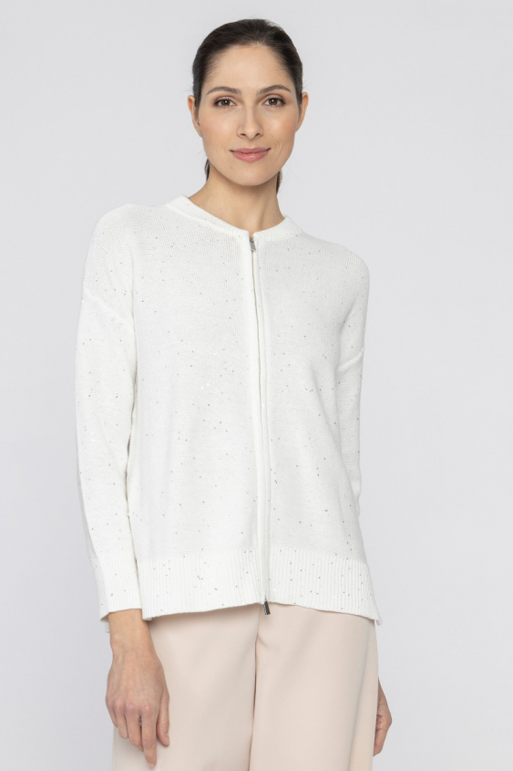 Ecru zipped cardigan 