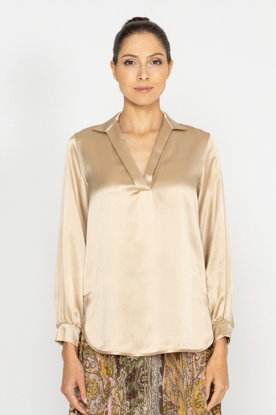 Elegante Seidenbluse in Ecru
