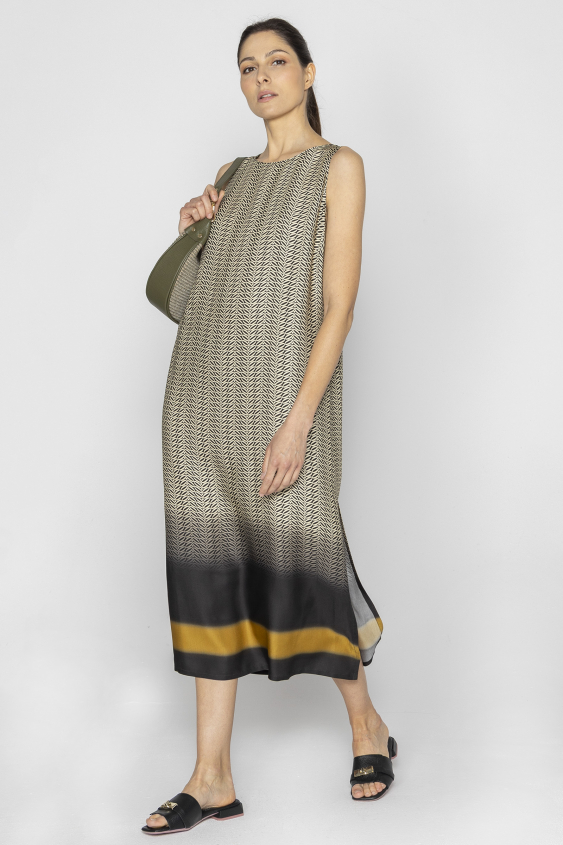 Light dress with brown print