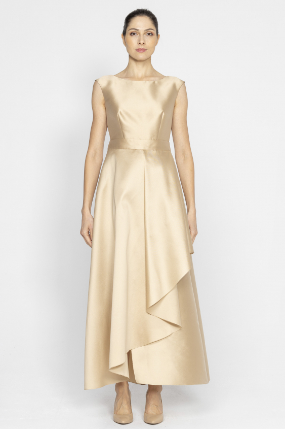 Golden long evening gown