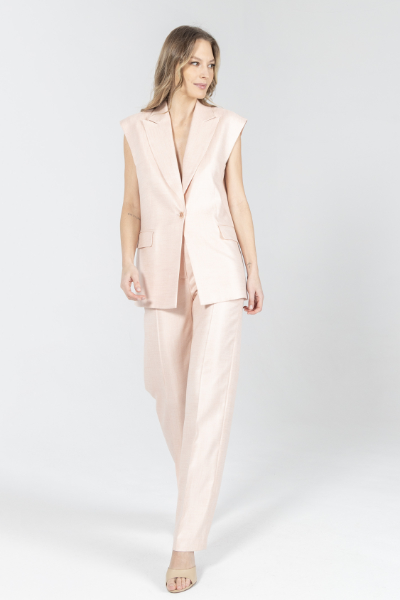 Eleganckie spodnie w kolorze pudrowego różu