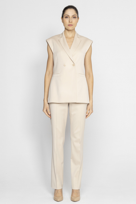 Elegant short beige waistcoat