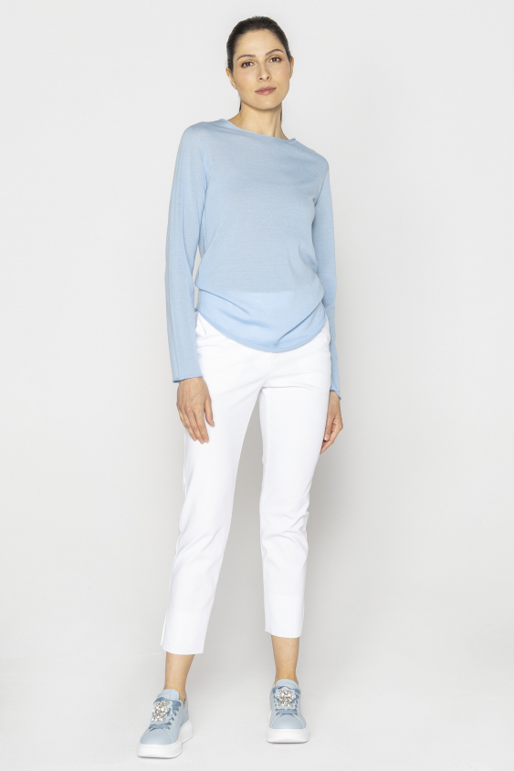 Narrow white trousers