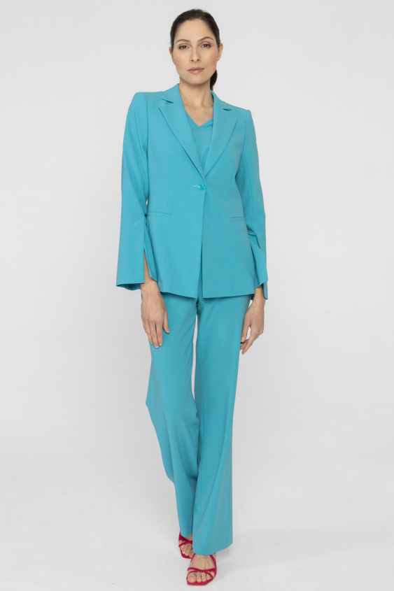 Elegante Hose mit geradem Bein in Türkis