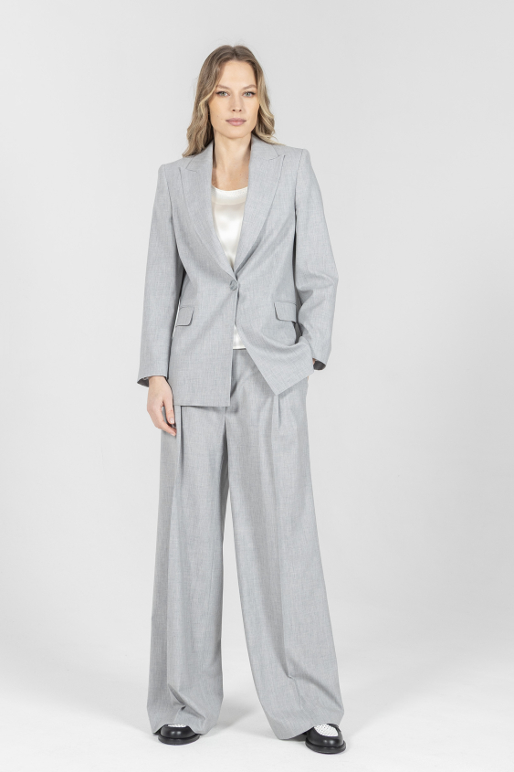 Biznesowa jednorzędowa marynarka w kolorze szarym