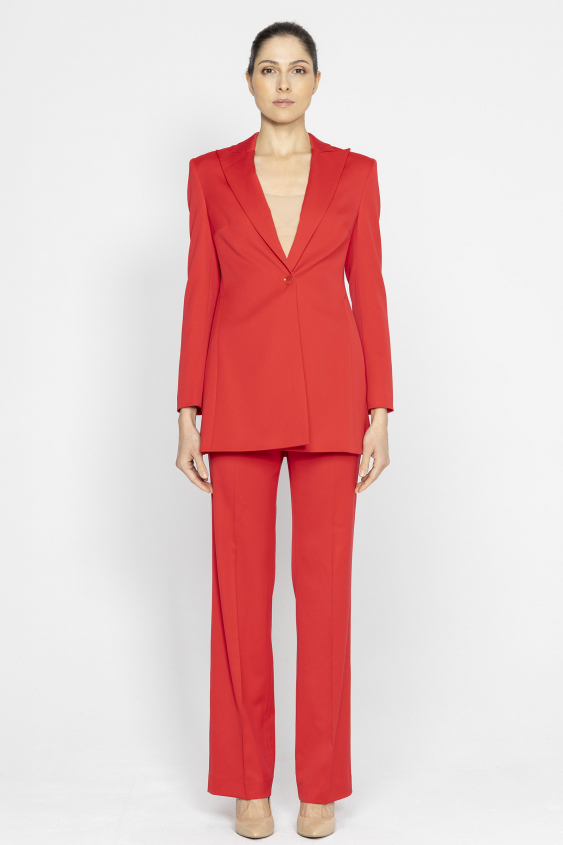 Langer eleganter Blazer mit Bindeband in der Taille