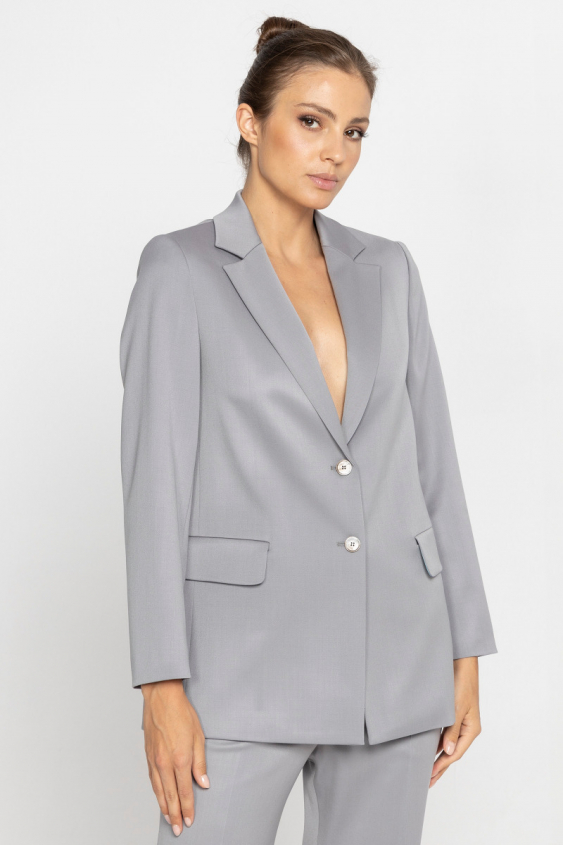 Grauer einreihiger Blazer