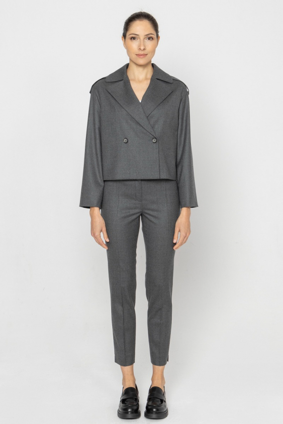 Graue Hose mit 7/8-Bein