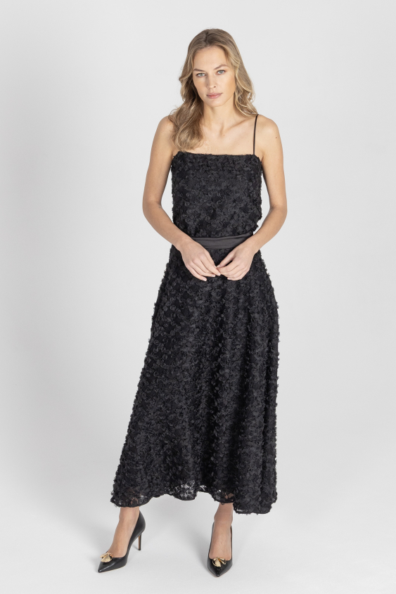 Czarna spódnica maxi z eleganckiej koronki