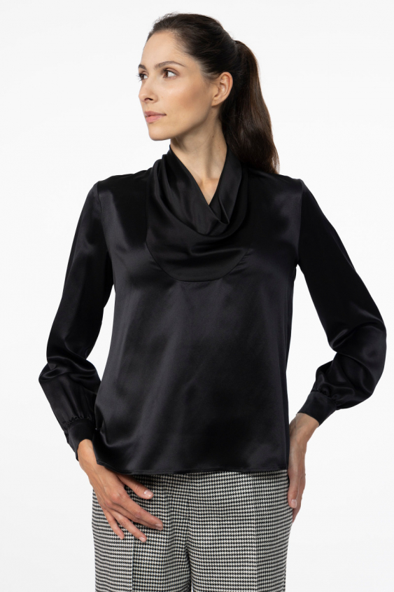 Black silk blouse