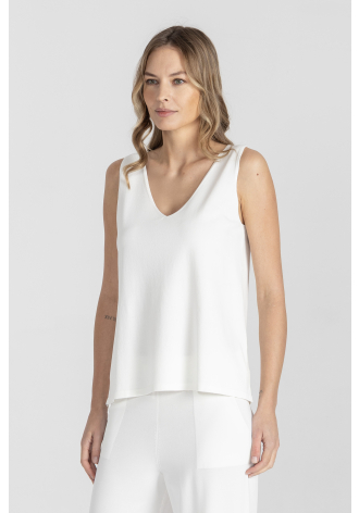 Biały dzianinowy top