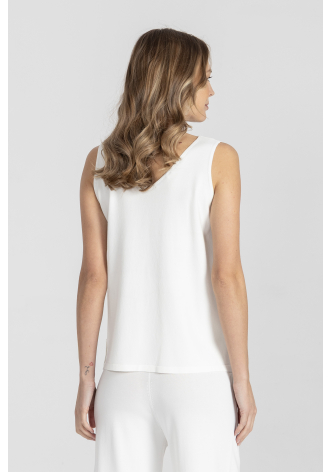 Biały dzianinowy top