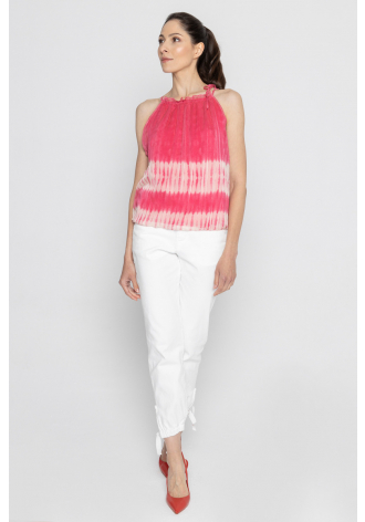 Pink light double-layered top 