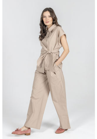 Bluzka z krótkim rękawem z wiązaniem w pasie