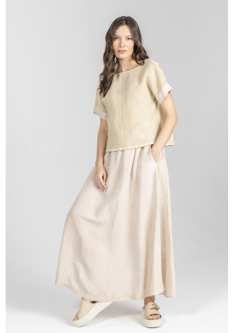 Bluzka z krótkim rękawem w kolorze beżowym